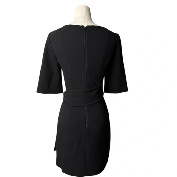 Alice + Olivia Virgil Boat Neck Wrap Dress Black Sz 2 - Picture 6 of 10